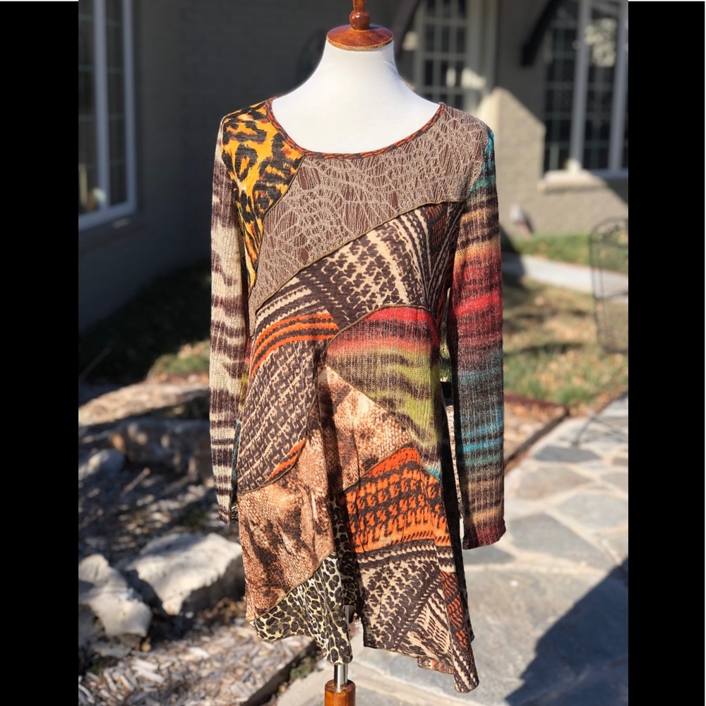 NWT Scrap-Work animal print summer weight sweater